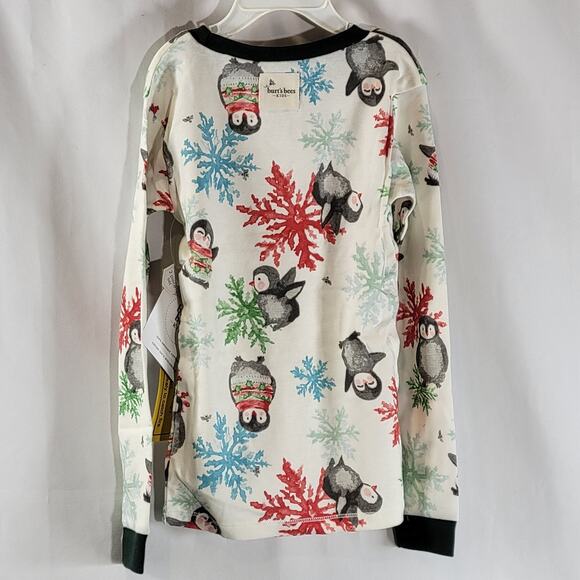 Burt's Bees Penguins and Snowflakes Print Pajama Set, Multicolor, Sz 6Y, NWT - Picture 2 of 6